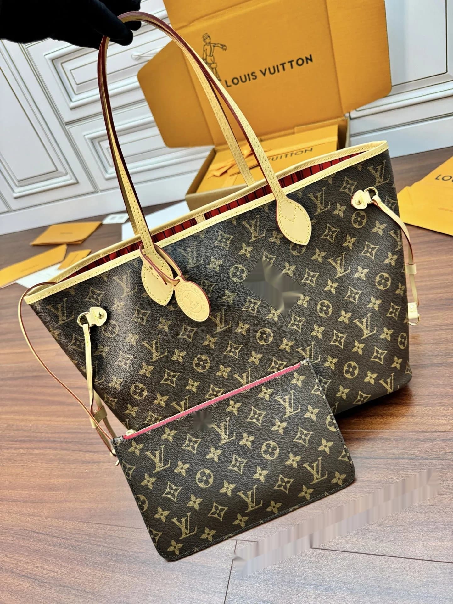 LV Louis Vuitton Monogram Colorblock Coated Canvas Calfskin…
