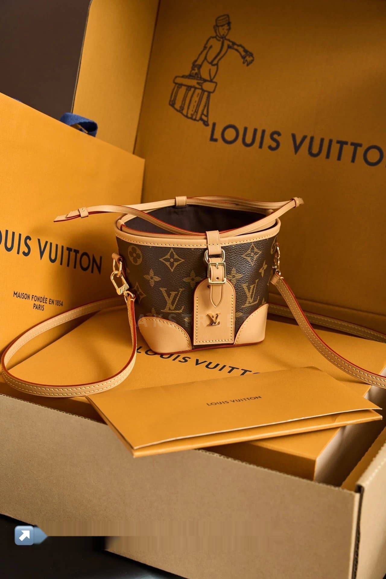 LV Louis Vuitton NOE Classic Monogram Cowhide Bucket Bag…